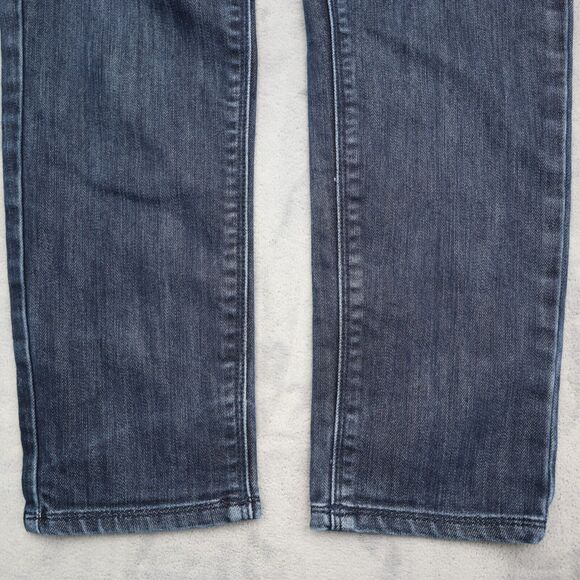 Guess Pants Boys 12 Blue Straight Button Zip 5 Pocket Logo Dark Wash Denim Jeans - Picture 13 of 16